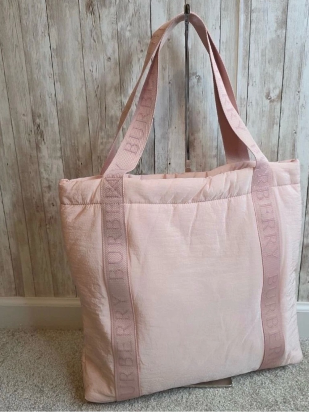 Burberry Soft Pink Branded Strap Tote - Picture 6 of 10